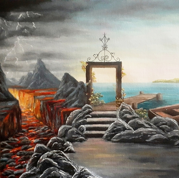 Magical door oil painting - Picture 2 of 4